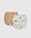 Burp Cloth Set - 2 Pack - Safari Jungle