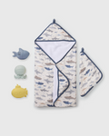 Baby Bath Gift Bundle - Smiley Sharks