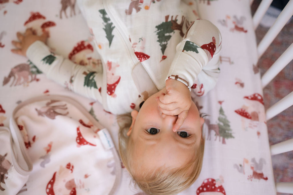 Muslin Fitted Crib Sheet - Forest Families