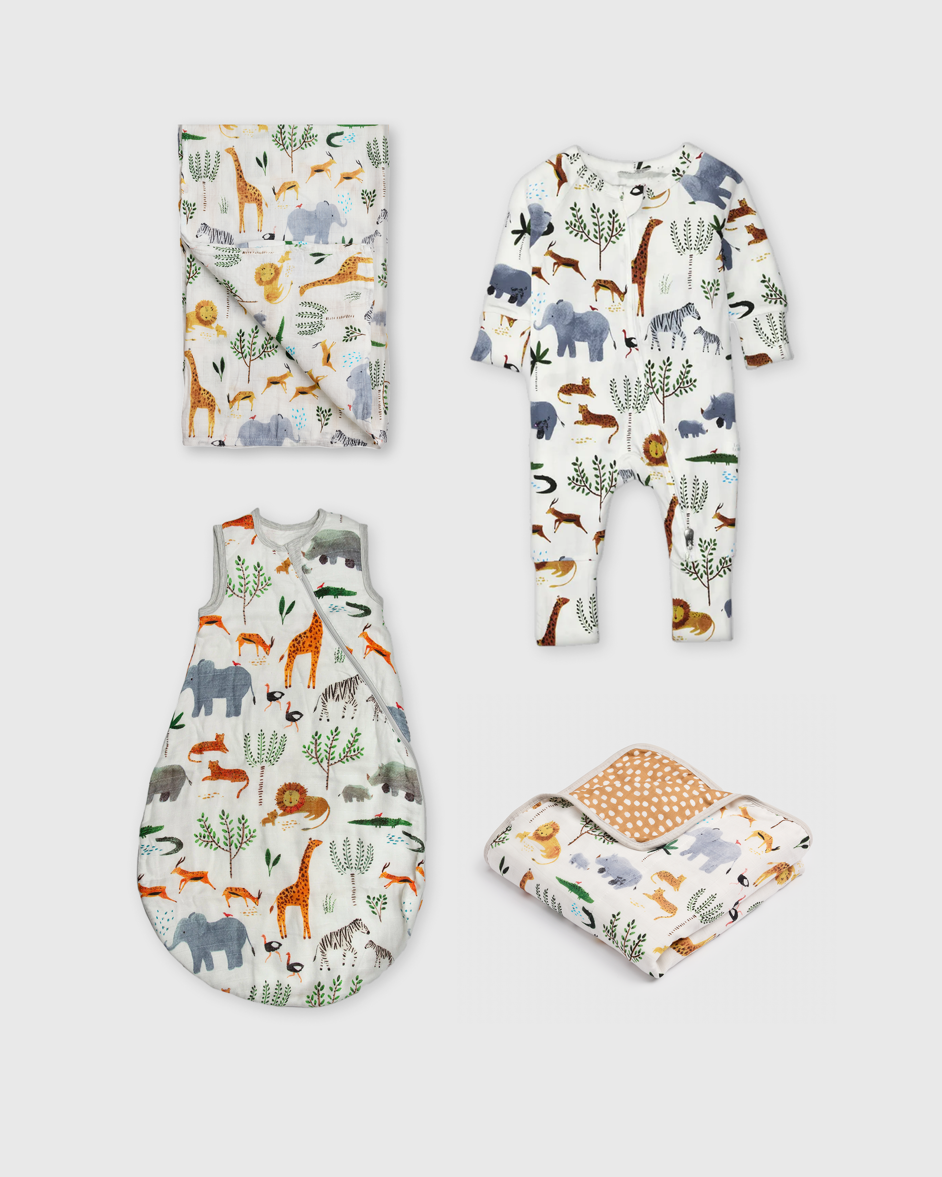 Newborn Sleep Gift Bundle - Safari Jungle